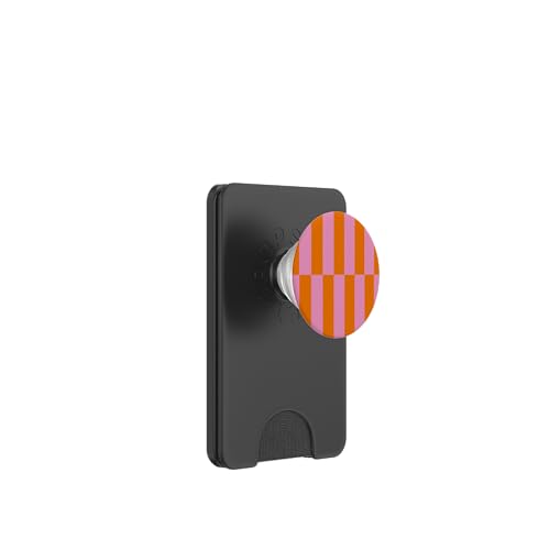Rosa und Orange gestreift, mädchenhafte Streifen, geometrische Linien, adrett PopSockets PopWallet für MagSafe Rosa und Orange gestreift, mädchenhafte Streifen, geometrische Linien, adrett PopSockets PopWallet für MagSafe von Preppy & Pretty