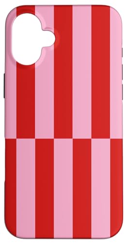 Rosa und Rot gestreift, mädchenhafte Streifen, geometrische Linien, adrett Hülle für iPhone 16 Plus Rosa und Rot gestreift, mädchenhafte Streifen, geometrische Linien, adrett Hülle für iPhone 16 Plus von Preppy & Pretty