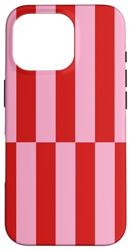 Rosa und Rot gestreift, mädchenhafte Streifen, geometrische Linien, adrett Hülle für iPhone 16 Pro Rosa und Rot gestreift, mädchenhafte Streifen, geometrische Linien, adrett Hülle für iPhone 16 Pro von Preppy & Pretty