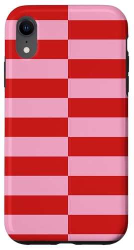 Rosa und Rot gestreifte mädchenhafte Streifen adrette geometrische Linien Hülle für iPhone XR Rosa und Rot gestreifte mädchenhafte Streifen adrette geometrische Linien Hülle für iPhone XR von Preppy & Pretty