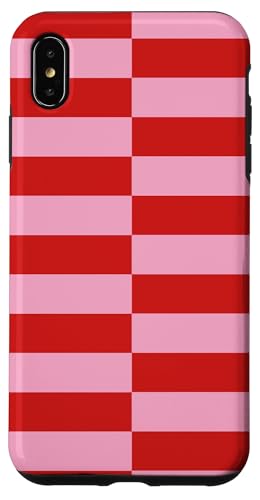 Rosa und Rot gestreifte mädchenhafte Streifen adrette geometrische Linien Hülle für iPhone XS Max von Preppy & Pretty