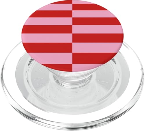 Rosa und Rot gestreifte mädchenhafte Streifen adrette geometrische Linien PopSockets PopGrip für MagSafe Rosa und Rot gestreifte mädchenhafte Streifen adrette geometrische Linien PopSockets PopGrip für MagSafe von Preppy & Pretty