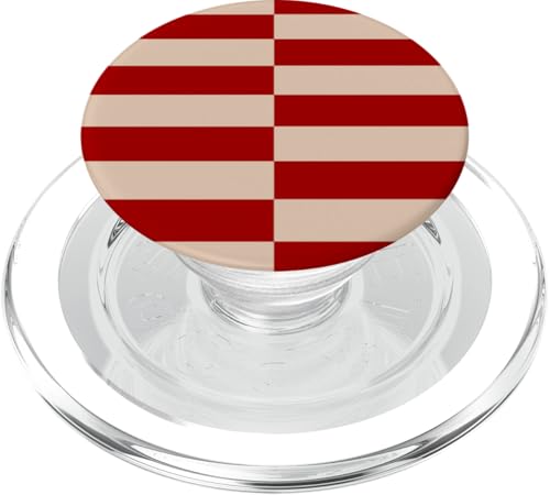 Rot und Beige gestreift, mädchenhafte Streifen, adrette geometrische Linien PopSockets PopGrip für MagSafe Rot und Beige gestreift, mädchenhafte Streifen, adrette geometrische Linien PopSockets PopGrip für MagSafe von Preppy & Pretty