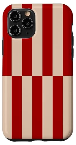 Rot und Beige gestreift, mädchenhafte Streifen, geometrische Linien, adrett Hülle für iPhone 11 Pro von Preppy & Pretty