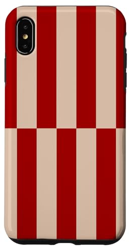 Rot und Beige gestreift, mädchenhafte Streifen, geometrische Linien, adrett Hülle für iPhone XS Max von Preppy & Pretty