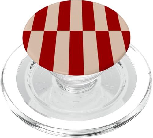 Rot und Beige gestreift, mädchenhafte Streifen, geometrische Linien, adrett PopSockets PopGrip für MagSafe Rot und Beige gestreift, mädchenhafte Streifen, geometrische Linien, adrett PopSockets PopGrip für MagSafe von Preppy & Pretty