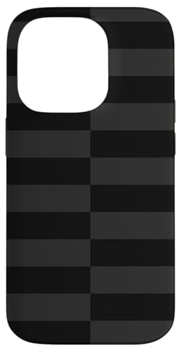 Schwarz und Grau gestreift, mädchenhafte Streifen, adrette geometrische Linien Hülle für iPhone 14 Pro von Preppy & Pretty