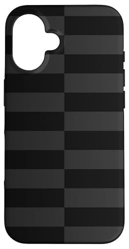Schwarz und Grau gestreift, mädchenhafte Streifen, adrette geometrische Linien Hülle für iPhone 16 von Preppy & Pretty