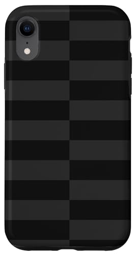 Schwarz und Grau gestreift, mädchenhafte Streifen, adrette geometrische Linien Hülle für iPhone XR Schwarz und Grau gestreift, mädchenhafte Streifen, adrette geometrische Linien Hülle für iPhone XR von Preppy & Pretty