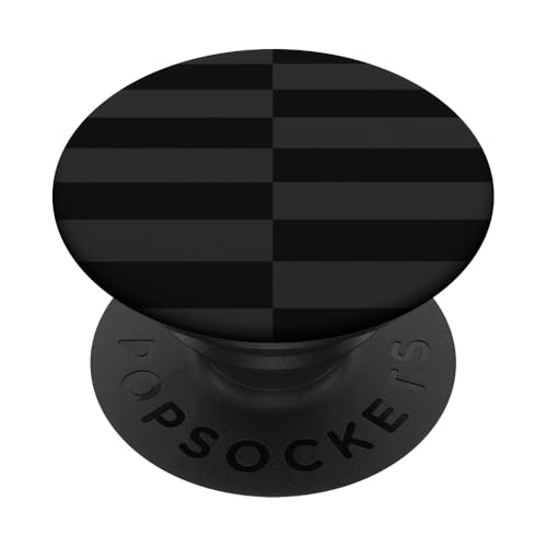 Schwarz und Grau gestreift, mädchenhafte Streifen, adrette geometrische Linien PopSockets Klebender PopGrip Schwarz und Grau gestreift, mädchenhafte Streifen, adrette geometrische Linien PopSockets Klebender PopGrip von Preppy & Pretty