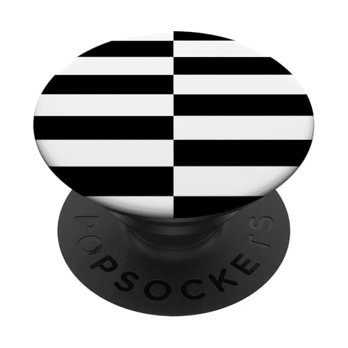 Schwarz-weiß gestreifte Girly-Streifen adrette geometrische Linien PopSockets Klebender PopGrip Schwarz-weiß gestreifte Girly-Streifen adrette geometrische Linien PopSockets Klebender PopGrip von Preppy & Pretty