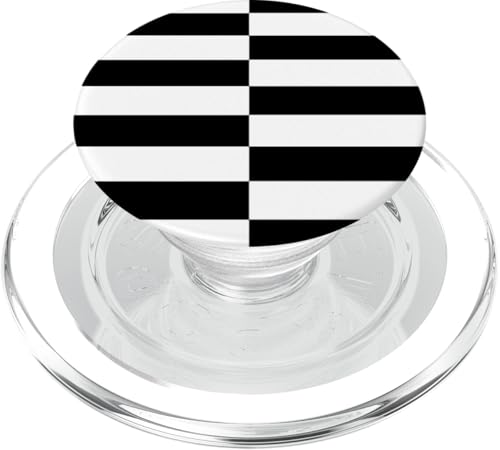 Schwarz-weiß gestreifte Girly-Streifen adrette geometrische Linien PopSockets PopGrip für MagSafe Schwarz-weiß gestreifte Girly-Streifen adrette geometrische Linien PopSockets PopGrip für MagSafe von Preppy & Pretty