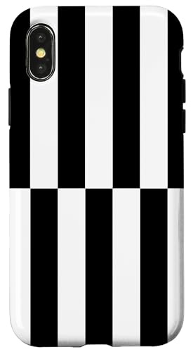 Schwarz-weiß gestreifte mädchenhafte Streifen geometrische Linien adrett Hülle für iPhone X/XS Schwarz-weiß gestreifte mädchenhafte Streifen geometrische Linien adrett Hülle für iPhone X/XS von Preppy & Pretty