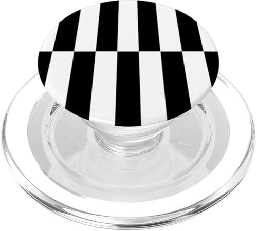 Schwarz-weiß gestreifte mädchenhafte Streifen geometrische Linien adrett PopSockets PopGrip für MagSafe Schwarz-weiß gestreifte mädchenhafte Streifen geometrische Linien adrett PopSockets PopGrip für MagSafe von Preppy & Pretty