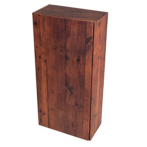 5 x PresentFill® Weinkarton Holz Design für 2 Flaschen I Weinverpackung Made in Germany I Flaschenverpackung Präsentkarton Geschenkkarton Flaschenkarton für Weihnachten Geburtstag Geschenke von Present Fill