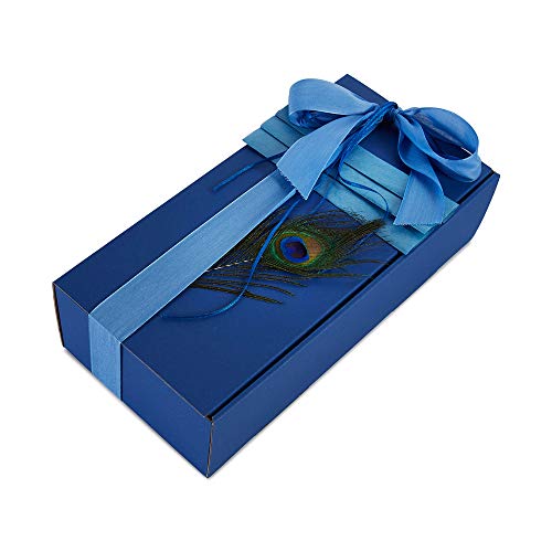 5 x PresentFill® Weinkarton Saphir Blau für 2 Flaschen I Weinverpackung Made in Germany I Flaschenverpackung Präsentkarton Geschenkkarton Flaschenkarton für Weihnachten Geburtstag Geschenke von Present Fill
