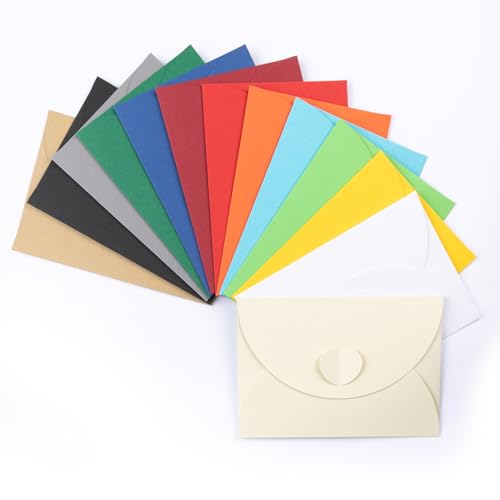 PresentFill® Briefumschläge (50 x Stück) DIN C6 ohne Fenster mit Herz Verschluss in Natur/Braun - aus 210 / gm² starkem 100% Recycling Vintage Kraftpapier im Format 162 x 114 mm von Present Fill