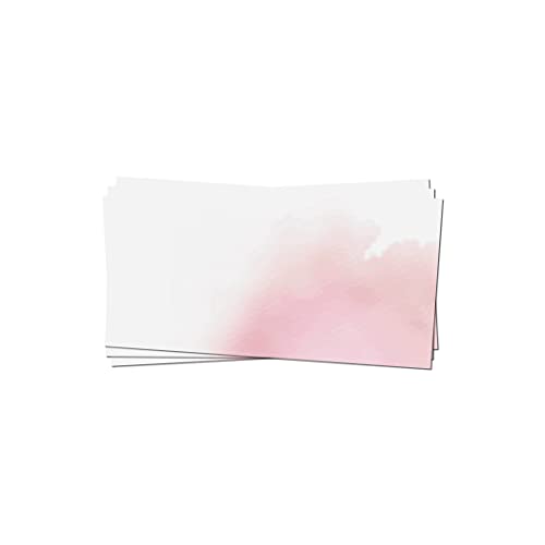 Presentou 50 x Briefpapier beidseitig Bedruckt 120 Gramm Papier | Motivpapier Urkundenpapier Urkunde Speisekarte Liebesbrief (Aquarell Blumen Rosa, 50 Umschläge) von Presentou