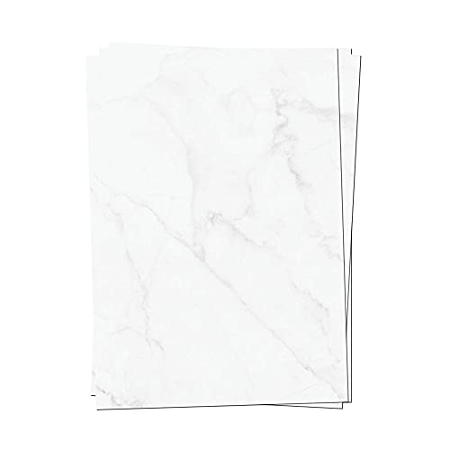 50 x PRESENTOU Briefpapier beidseitig bedruckt 120 Gramm Papier | Motivpapier Urkundenpapier Urkunde Speisekarte Liebesbrief (Marmoriert, 50 Bögen) von Presentou