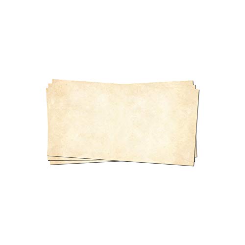 50 x PRESENTOU Briefpapier beidseitig bedruckt 120 Gramm Papier | Motivpapier Urkundenpapier Urkunde Speisekarte Liebesbrief (Vintage Hell, 50 Umschläge) von Presentou