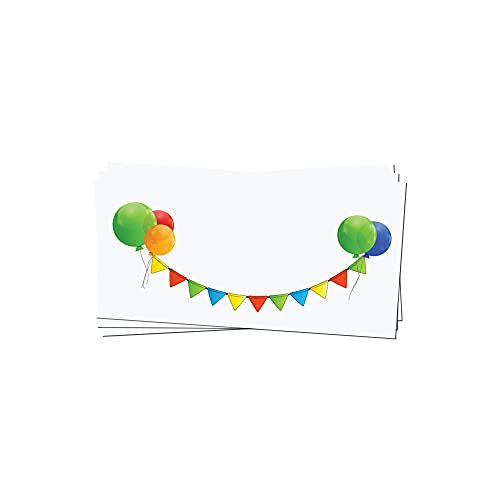 PRESENTOU Briefpapier beidseitig bedruckt 120 Gramm Papier | Motivpapier Urkundenpapier Urkunde Speisekarte Liebesbrief (Luftballons, 50 Umschläge) von Presentou