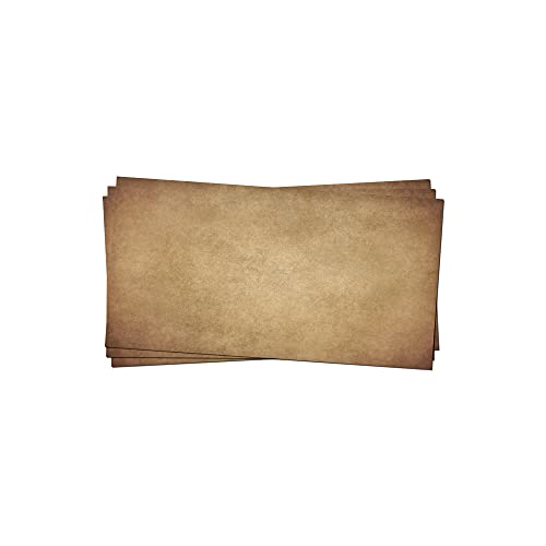 PRESENTOU Briefpapier beidseitig bedruckt 120 Gramm Papier | Motivpapier Urkundenpapier Urkunde Speisekarte Liebesbrief (Vintage Dunkel, 50 Umschläge) von Presentou