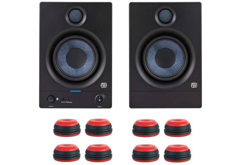 Presonus Eris 5 BT Studio Monitor-Boxen PC-Lautsprecher 2 Generation (Bluetooth 5.0, 100 W, mit Boxenfüße rot) von Presonus
