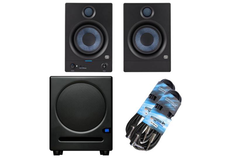 Presonus Eris 5BT 2nd Gen mit Eris Sub 8 BT Subwoofer Lautsprecher (Bluetooth, 100 W, mit Klinkenkabel) von Presonus