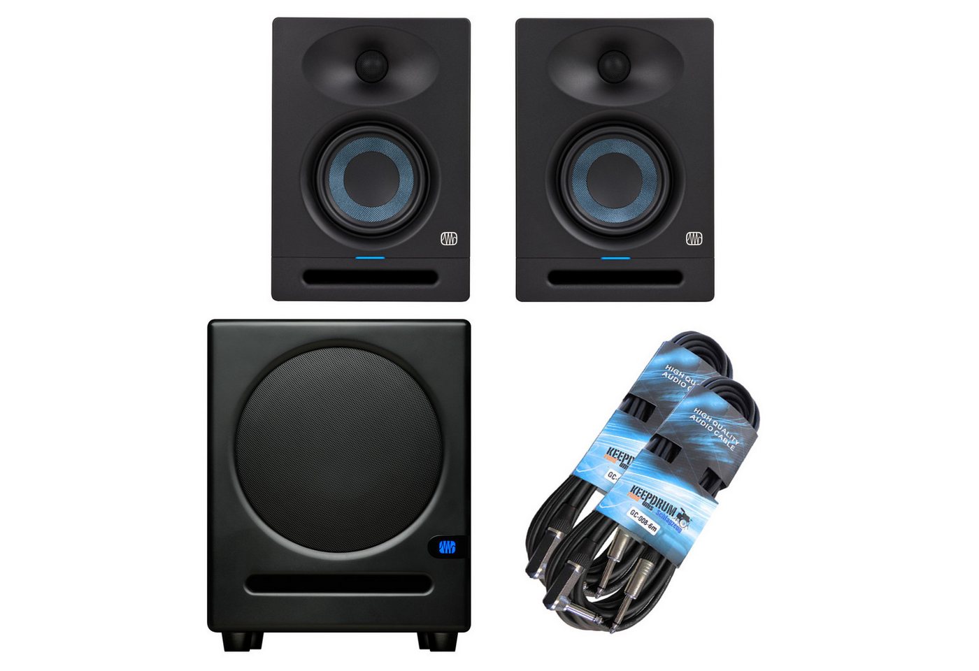 Presonus Eris Studio 4 mit Eris Sub 8 BT Subwoofer Lautsprecher (Bluetooth, 50 W, mit Klinkenkabel) von Presonus