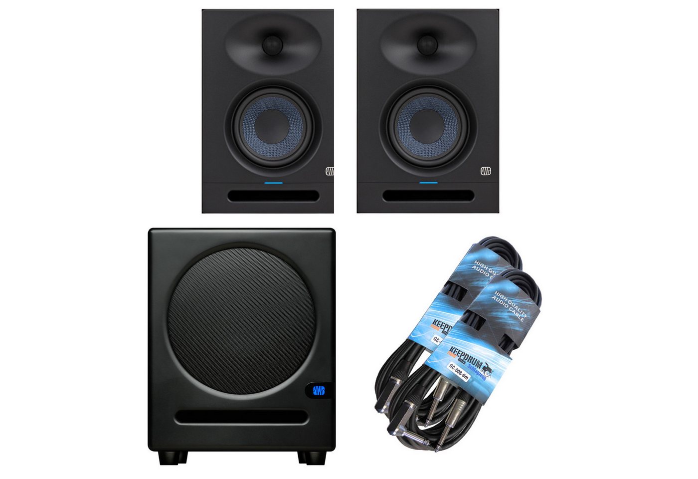 Presonus Eris Studio 5 mit Eris Sub 8 BT Subwoofer Lautsprecher (Bluetooth, 80 W, mit Klinkenkabel) von Presonus