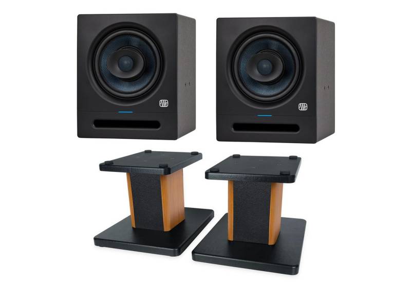 Presonus Presonus Studio-Monitor Eris Pro 8 1 Paar mit Boxenständer Palisander Lautsprecher (Kabelgebunden, 140 W, Studio-Monitor) von Presonus