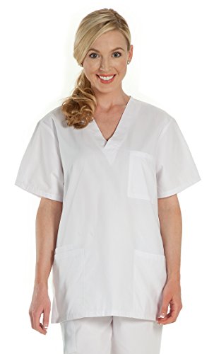 NCD Medical/Prestige Medical 302-WHT-XS Scrub Top, Weiß, XS von Prestige Medical