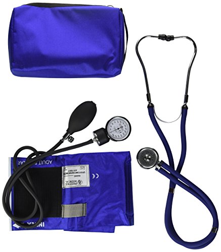 NCD Medical/Prestige Medical Set mit Aneroid-Manometer und Doppelkopf-Stethoskop, Königsblau von Prestige Medical