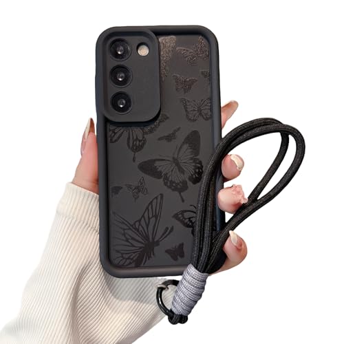 Ästhetische Schmetterlings-Schutzhülle, kompatibel mit Samsung Galaxy S24 FE, mit verstellbarer Anti-Drop-Handschlaufe, stoßfester Rundumschutz, erhöhte Kamera und Kantenschutz für ultimativen Ästhetische Schmetterlings-Schutzhülle, kompatibel mit Samsung Galaxy S24 FE, mit verstellbarer Anti-Drop-Handschlaufe, stoßfester Rundumschutz, erhöhte Kamera und Kantenschutz für ultimativen von Pretaco