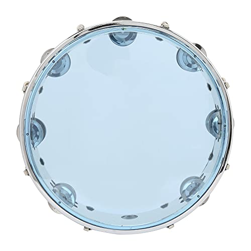 Einstellbare Doppelreihe 10in Tamburin mit Metalljingles, Einstellbarer Handheld -Percussion -Trommel für Party, Leistung, Karaoke (Blau) von Pretfy