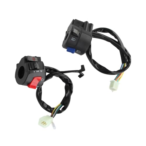 Lenkersteuerschalter, Motorrad 7/8 Zoll Links- und Rechtsschalter mit Hupe, Wasserdichter Lenkersteuerschalter für Blinkersteuerung und Scheinwerfer Ein/Aus, Universell Passend Lenkersteuerschalter, Motorrad 7/8 Zoll Links- und Rechtsschalter mit Hupe, Wasserdichter Lenkersteuerschalter für Blinkersteuerung und Scheinwerfer Ein/Aus, Universell Passend von Pretfy
