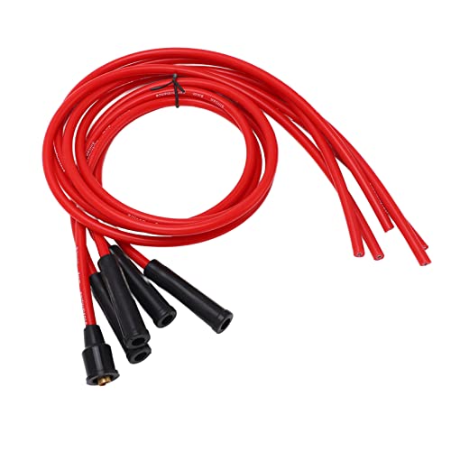Pretfy 8mm Zündkerzendraht -Set, Rotes Hochleistungs -Silikonzündungskabel für 4 Zylinder Klassische Autos, Genauerer Zündkommandierungsgetriebe, Verbesserung der Effizienz des Pretfy 8mm Zündkerzendraht -Set, Rotes Hochleistungs -Silikonzündungskabel für 4 Zylinder Klassische Autos, Genauerer Zündkommandierungsgetriebe, Verbesserung der Effizienz des von Pretfy