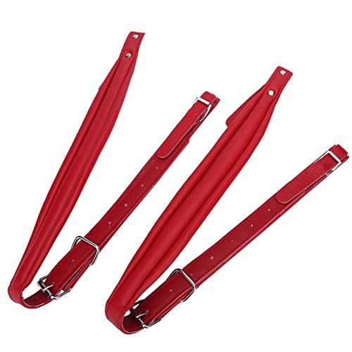 Verstellbare Weiße Akkordeon-Schultergurte, Tragen von PU-Schultergurten für 16-120 Bassakkordeon, Bestehend aus Premium-PU-Material, Geeignet für die Meisten Akkordeons (Rot) von Pretfy
