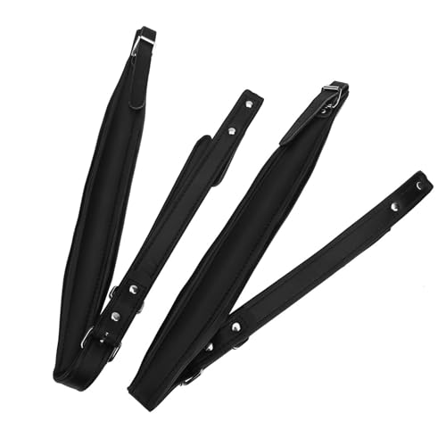 Verstellbare Weiße Akkordeon-Schultergurte, Tragen von PU-Schultergurten für 16-120 Bassakkordeon, Bestehend aus Premium-PU-Material, Geeignet für die Meisten Akkordeons (Schwarz) von Pretfy