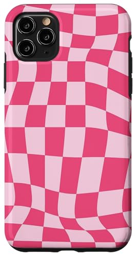 Hülle für iPhone 11 Pro Max Süßes rosafarbenes, cooles Schachbrettmuster als ästhetisches Geschenk von Pretty Case Cute Art Phone Protection
