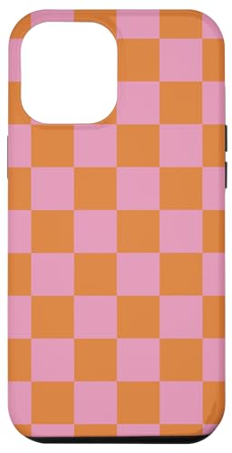 Hülle für iPhone 12 Pro Max Etui kariert rosa orange cool Schachbrett ästhetisches Geschenk Hülle für iPhone 12 Pro Max Etui kariert rosa orange cool Schachbrett ästhetisches Geschenk von Pretty Case Cute Art Phone Protection