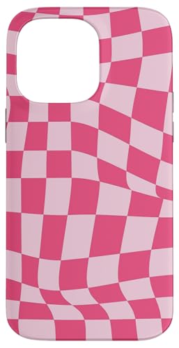 Hülle für iPhone 14 Pro Max Etui kariert rosa rot cool Schachbrett ästhetisches Geschenk von Pretty Case Cute Art Phone Protection