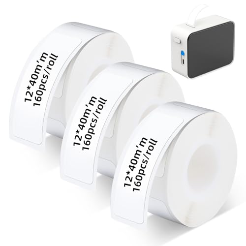 3 Rolls D30 Self-Adhesive Continuous Thermal Label Paper, Black on White, Label Maker Tapes for Phomemo D30/D35 Label Maker, Thermal Paper Roll for Office and Household Supplies 3 Rolls D30 Self-Adhesive Continuous Thermal Label Paper, Black on White, Label Maker Tapes for Phomemo D30/D35 Label Maker, Thermal Paper Roll for Office and Household Supplies von Pretwad