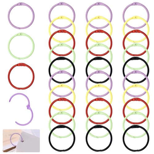 30 Stück metallische Binderinge 1 Zoll, Ringe für lose Blätter und Papier, bunte kleine Metallringe für Karteikarten, Bindering für 25-mm-Notizbuch/Karteikarten/Schlüsselring/Bastelarbeiten 30 Stück metallische Binderinge 1 Zoll, Ringe für lose Blätter und Papier, bunte kleine Metallringe für Karteikarten, Bindering für 25-mm-Notizbuch/Karteikarten/Schlüsselring/Bastelarbeiten von Pretwad