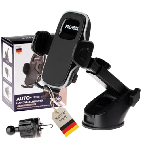 Prezisga Handyhalterung Auto 3in1 – Kfz Smartphone Halterung mit Saugnapf & Lüftung für Armaturenbrett & Windschutzscheibe – Universal 360° Drehbar – Starker Halt Prezisga Handyhalterung Auto 3in1 – Kfz Smartphone Halterung mit Saugnapf & Lüftung für Armaturenbrett & Windschutzscheibe – Universal 360° Drehbar – Starker Halt von Prezisga