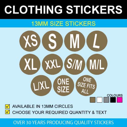 13mm Größe Sticker - Schwarz - 3XL, Pack - 1000 13mm Größe Sticker - Schwarz - 3XL, Pack - 1000 von Price stickers