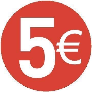 5€ Euro - 500er Pack - 30mm Rot - Price Stickers von Price stickers