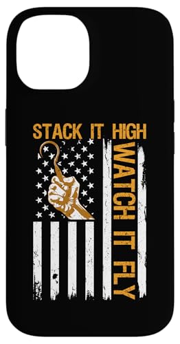 Longshoreman Pride Flagge der USA, stapeln Sie sie hoch, schauen Sie zu, wie sie fliegt Hülle für iPhone 14 von Pride Dockworker Longshoreman Stevedores Cargo