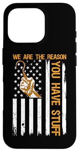 Longshoreman Pride USA Flagge Hülle für iPhone 16 Pro von Pride Dockworker Longshoreman Stevedores Cargo