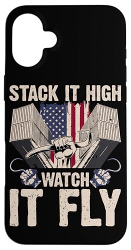 Stack it High, Watch it Fly Longshoreman Humor Spruch Hülle für iPhone 16 Plus von Pride Dockworker Longshoreman Stevedores Cargo